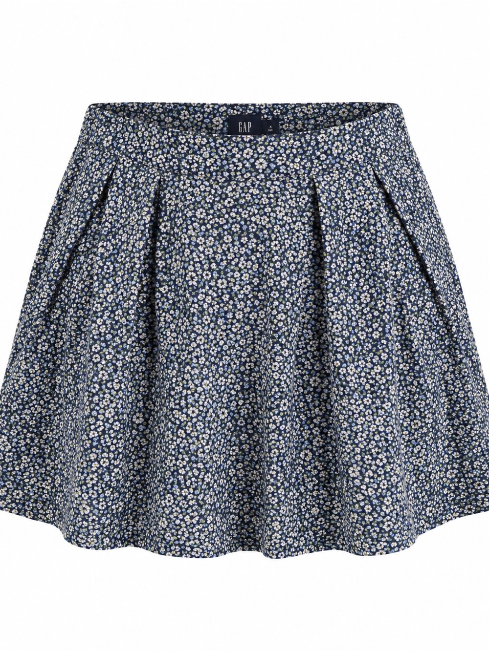 Gap blue lined floral midi skirt